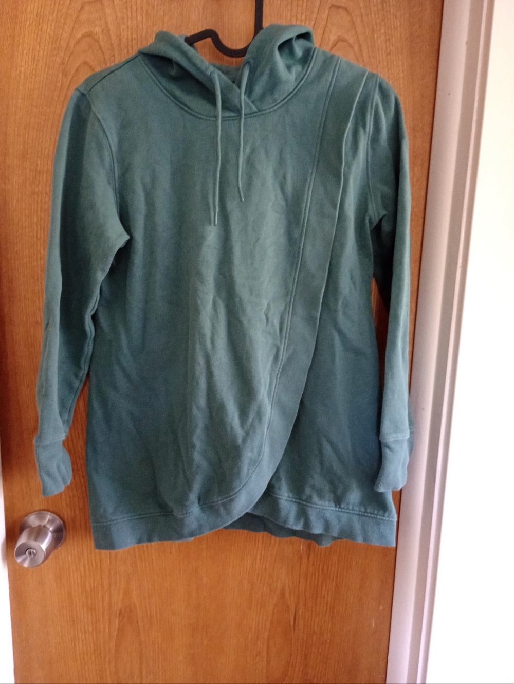 Maternity Teal Hooded Pullover Sweater